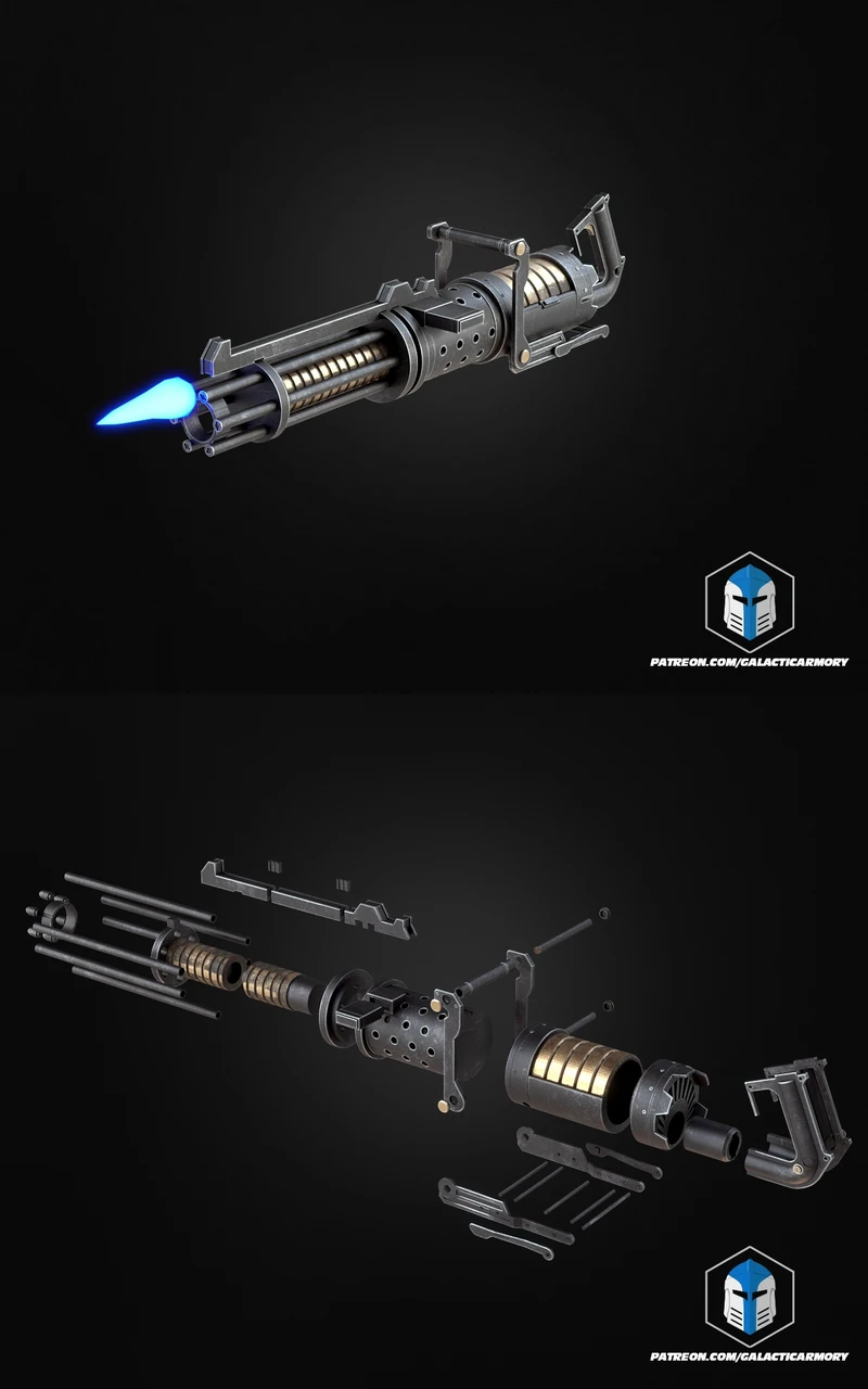 3D Printable Helldivers 2 Z-6 Rotary Cannon STL File for Cosplay STL model for 3D printing