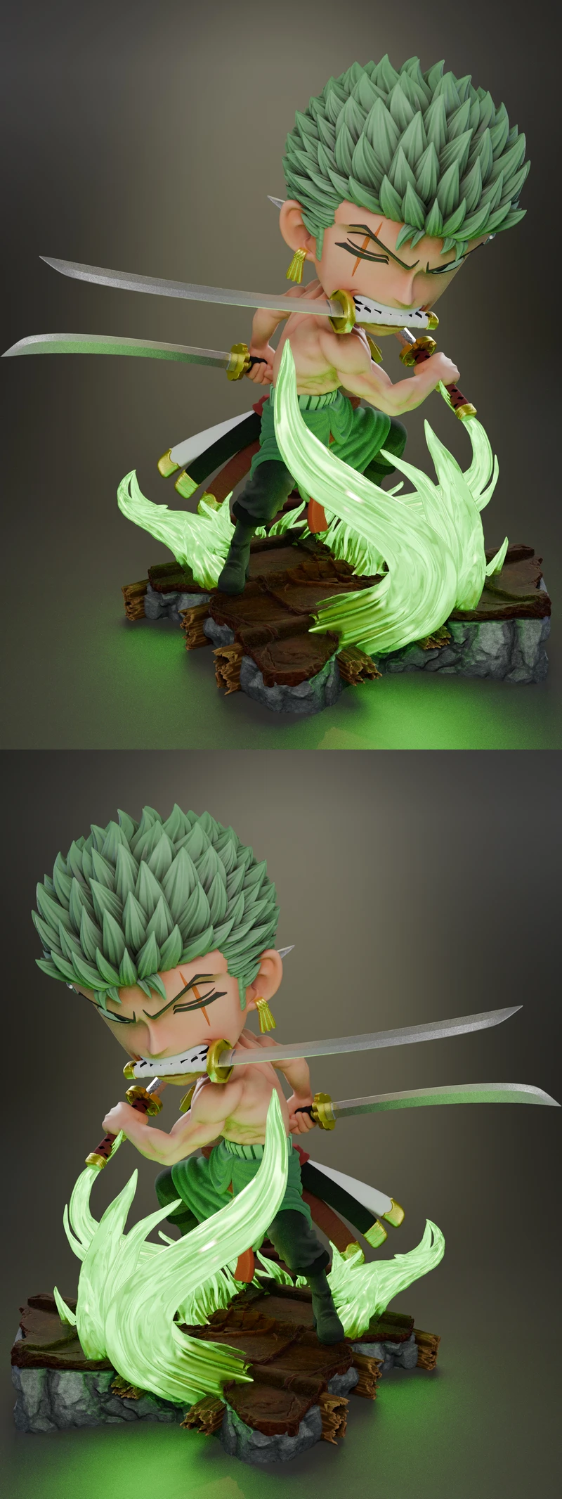 Zoro Chibi One Piece Figure STL STL model for 3D printing