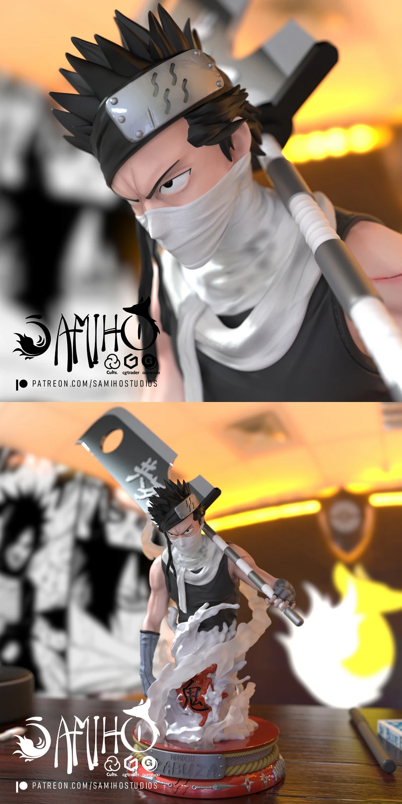 Zabuza Demon of the Hidden Mist STL model for 3D printing