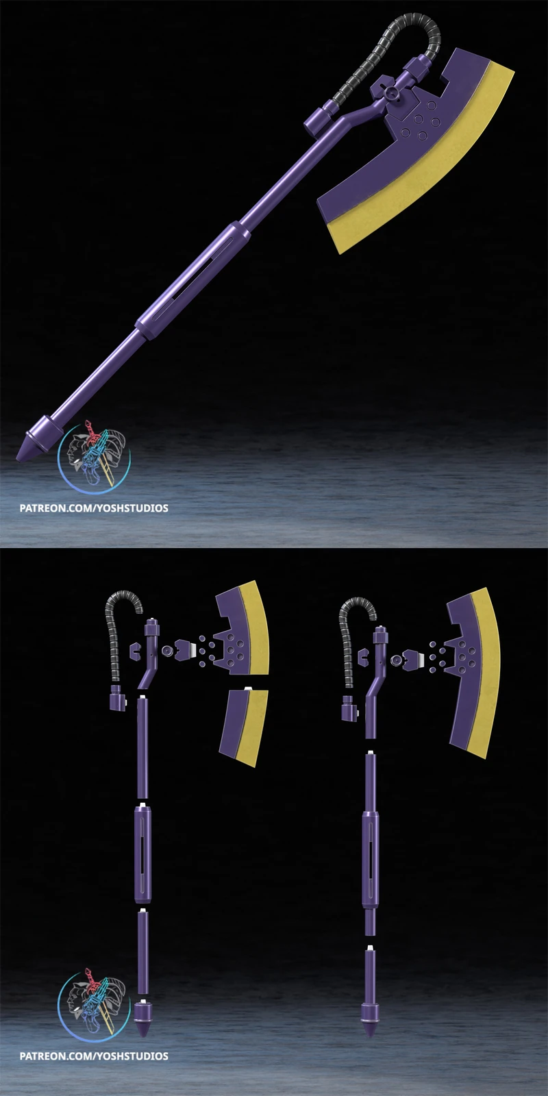 Zaku Heat Hawk Axe STL File for 3D Printing STL model for 3D printing