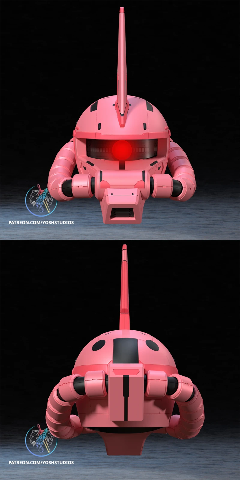 Zaku ll – Gundam Helmet STL model for 3D printing