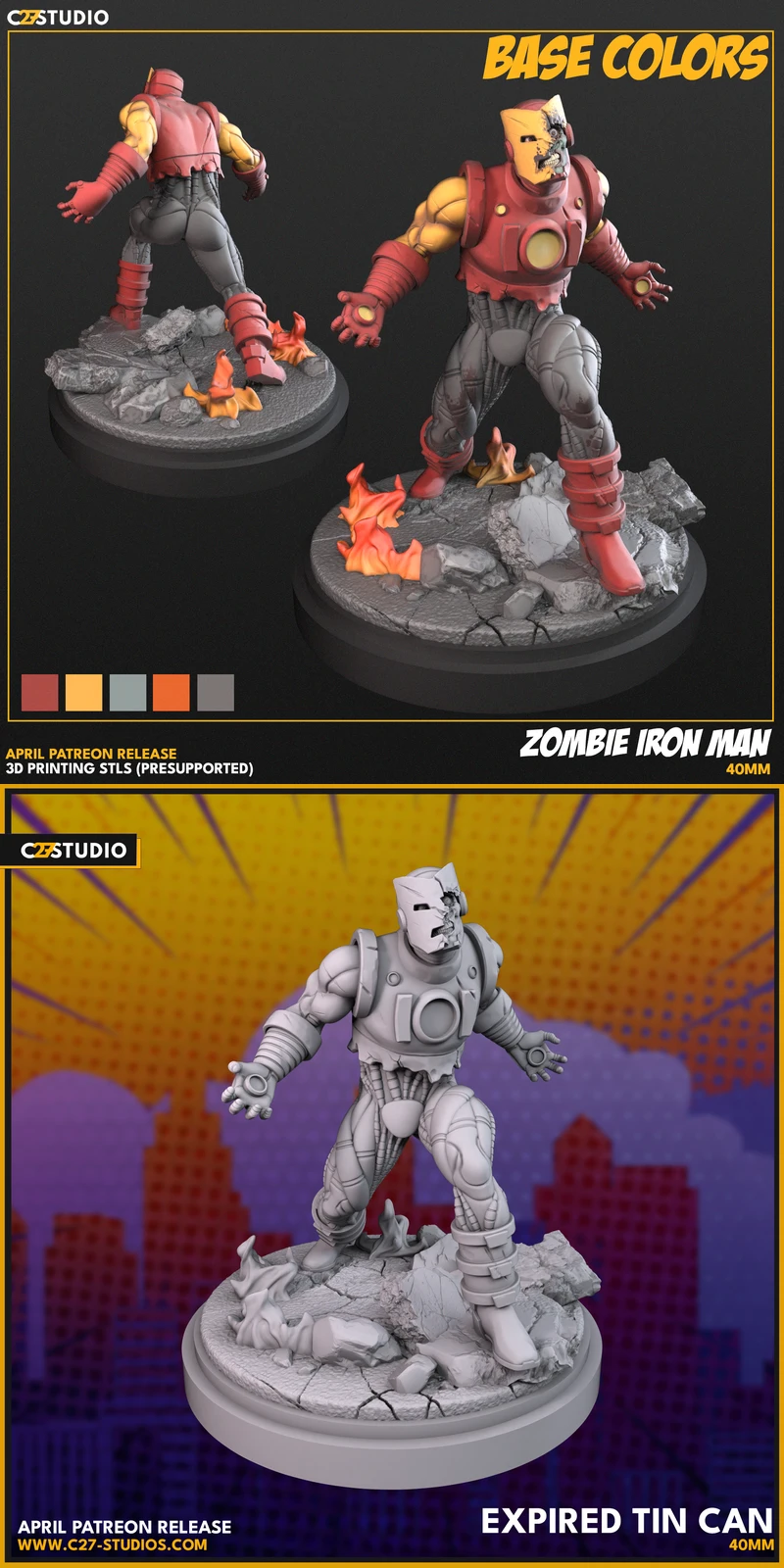 Zombie Iron Man STL model for 3D printing