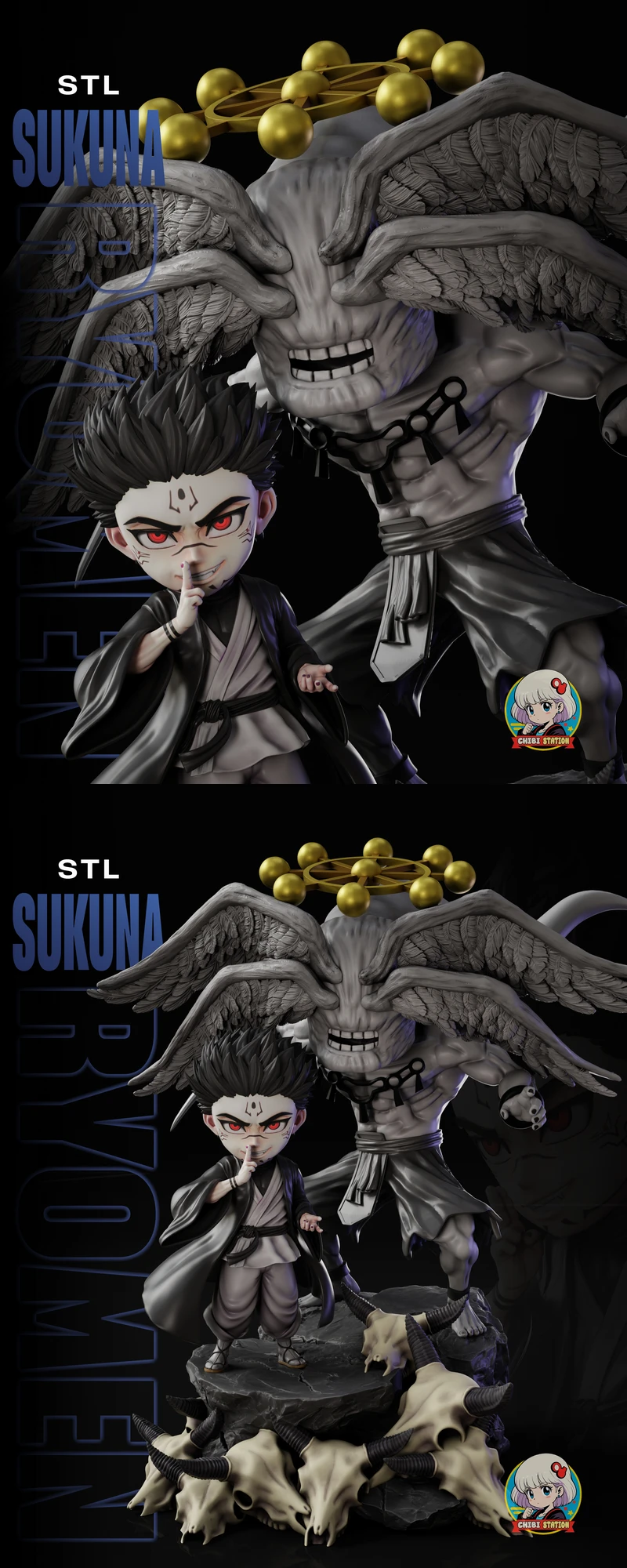 Ryomen Sukuna Jujutsu Kaisen Figure STL STL model for 3D printing