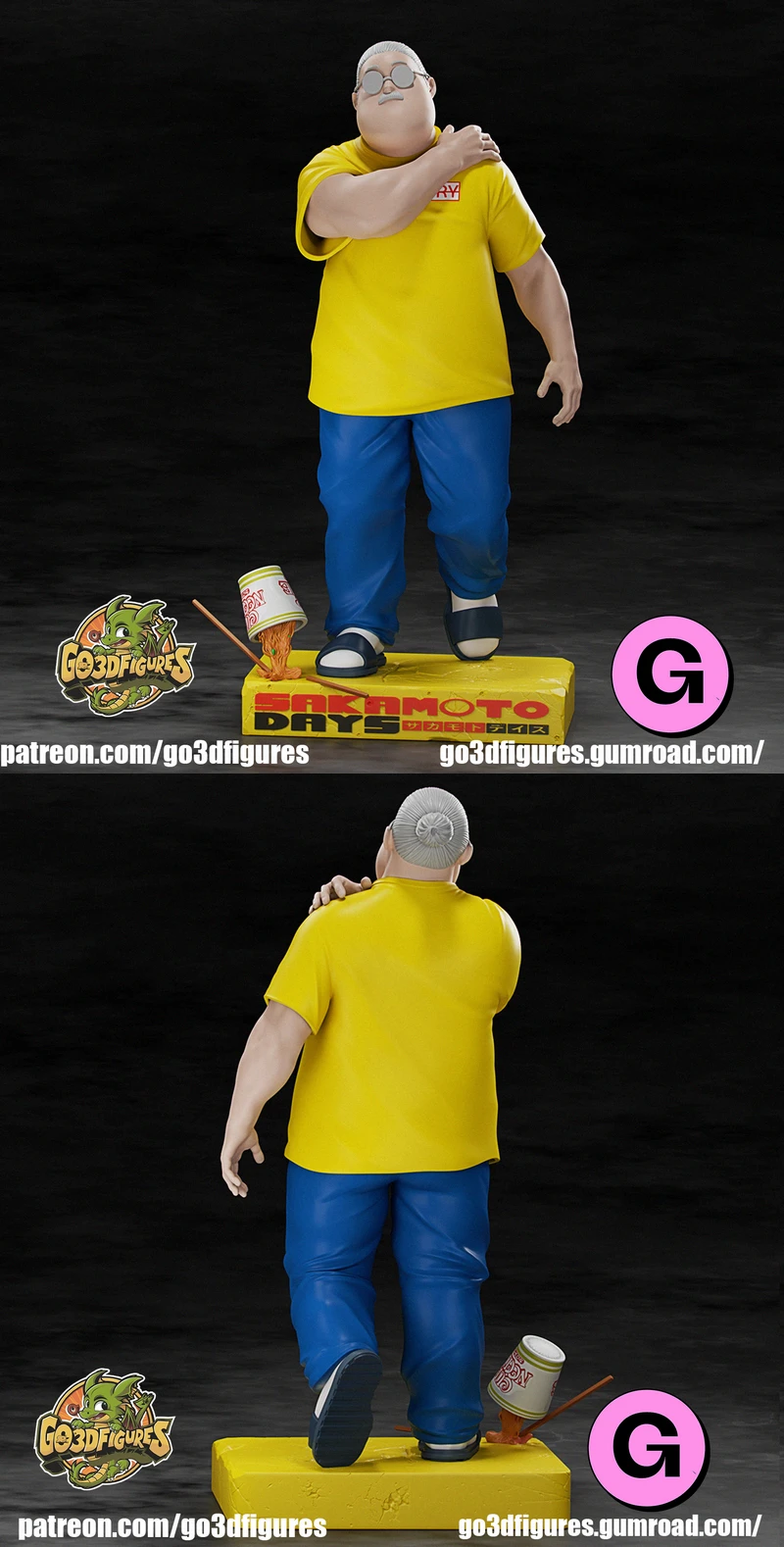 Taro Sakamoto STL File | 3D Printable Manga Figure STL model for 3D printing
