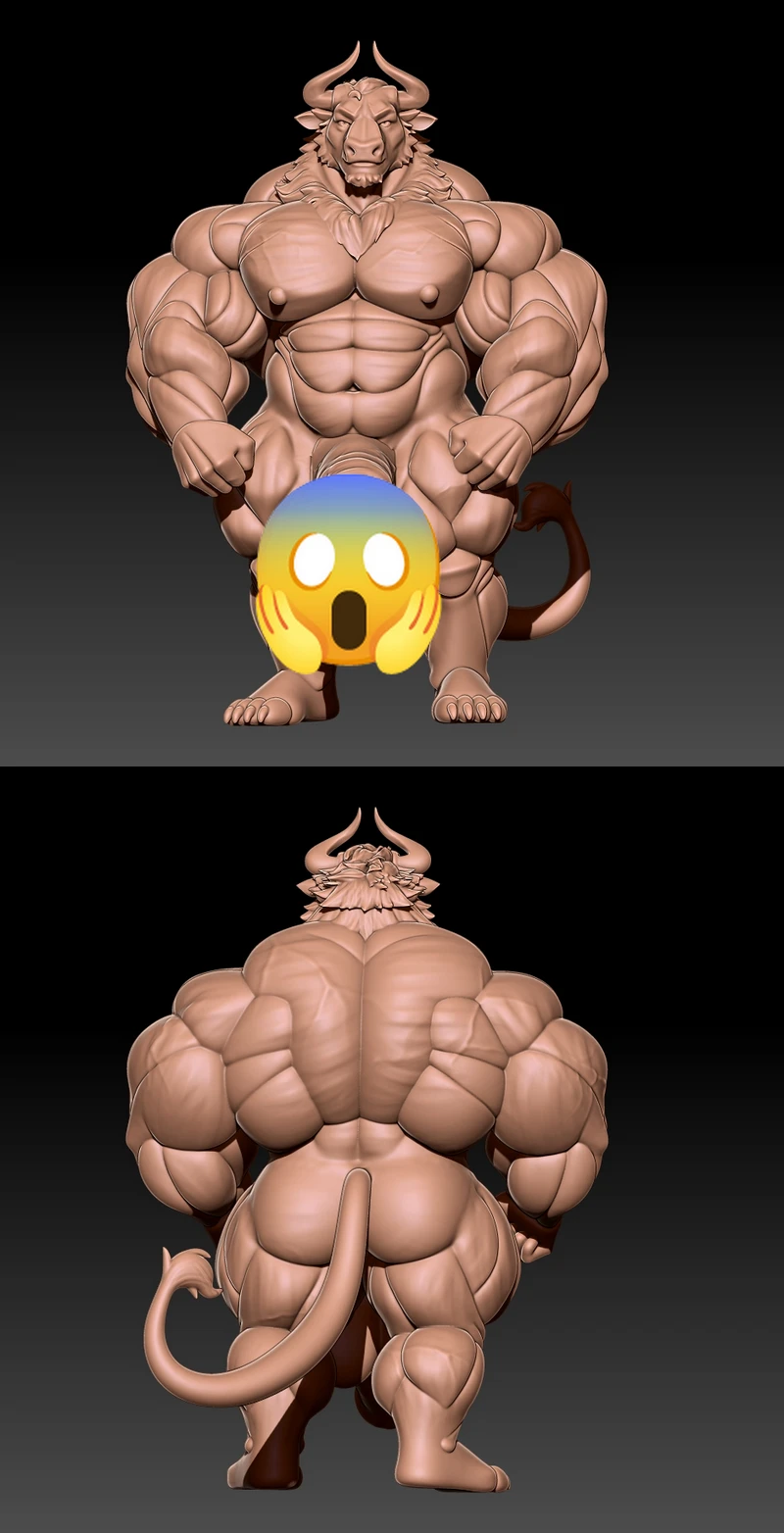 Hypermuscular Bull – Fantasy Creature STL Model for 3D Printing STL model for 3D printing