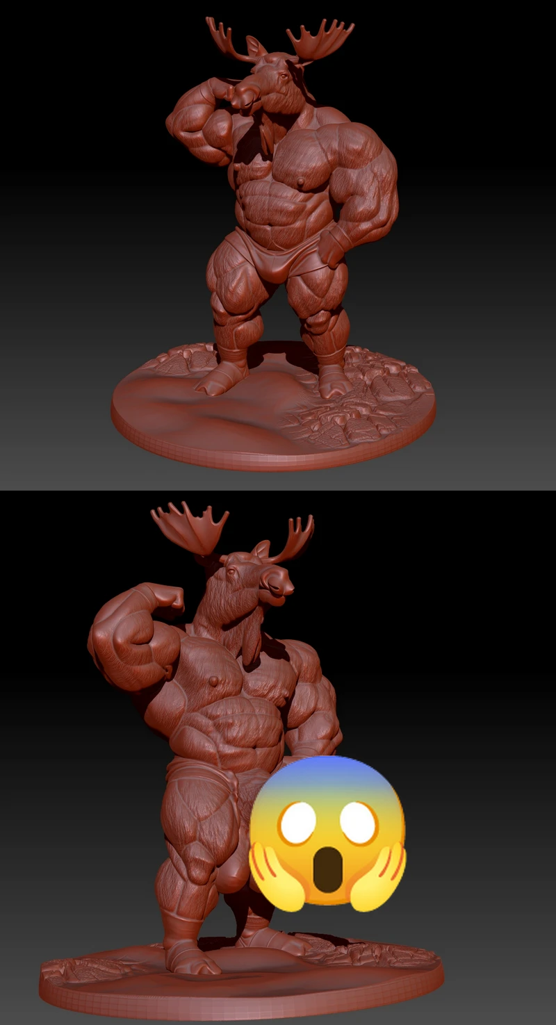 Muscular Moose – Fantasy Animal STL Model for 3D Printing STL model for 3D printing