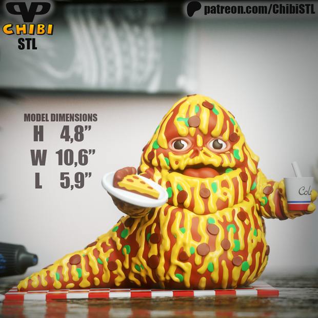Pizza The Hutt Chibi STL model for 3D printing