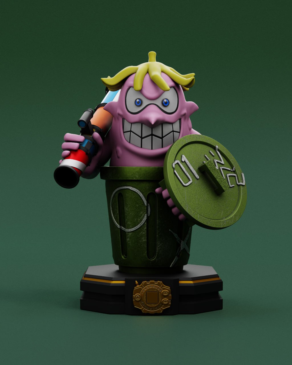 Garbagemon STL model for 3D printing