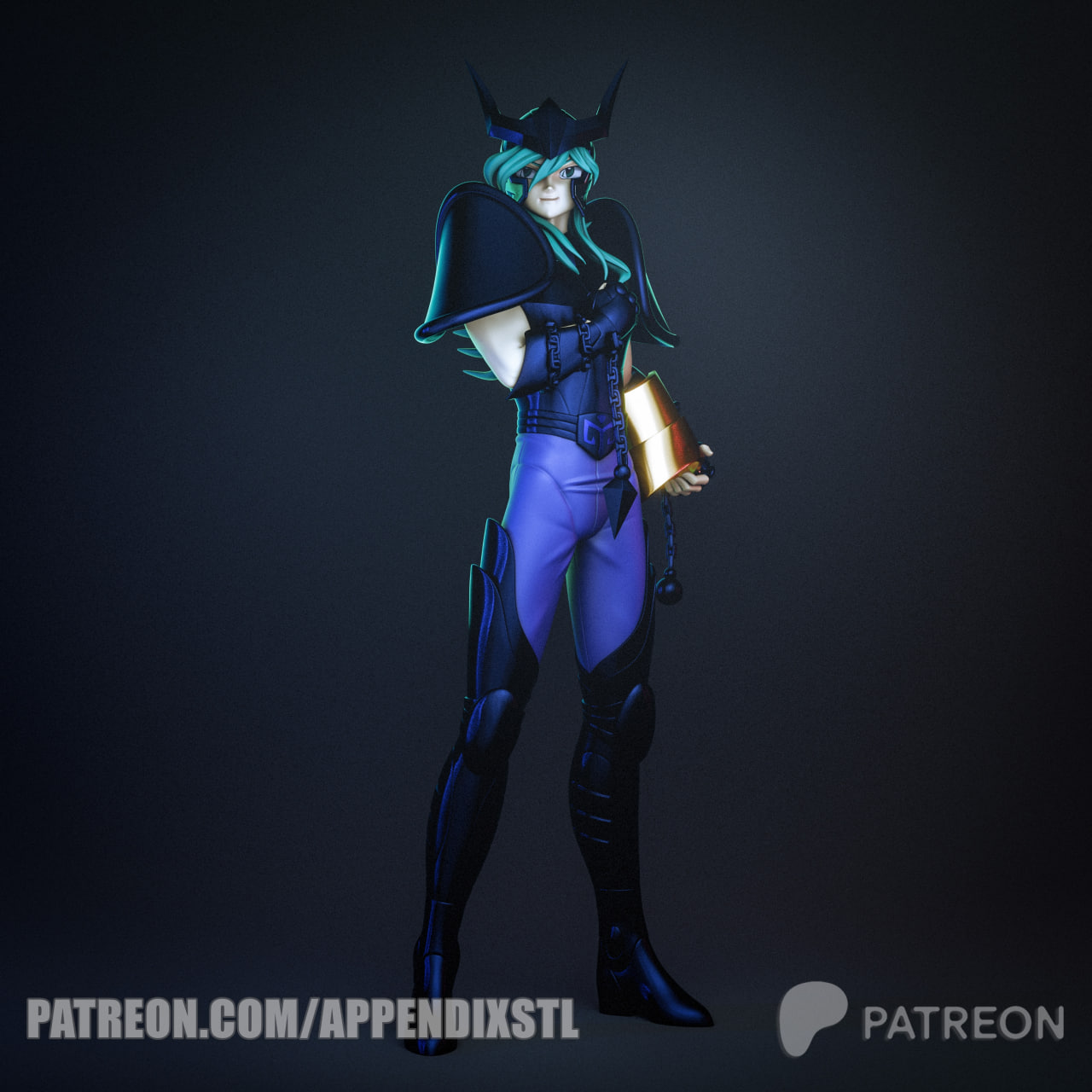 Black Andromeda STL model for 3D printing