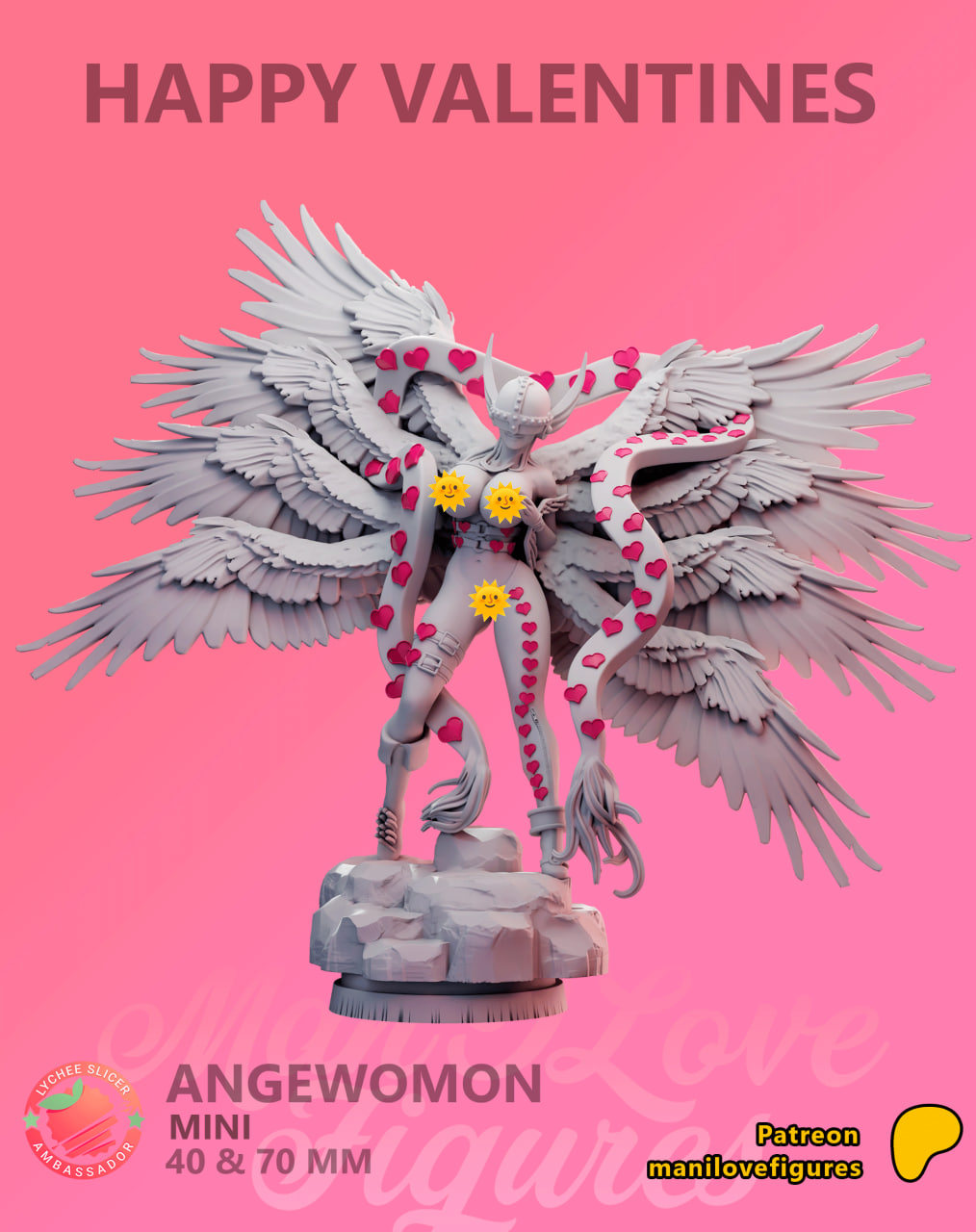 Angewomon – digimon STL model for 3D printing