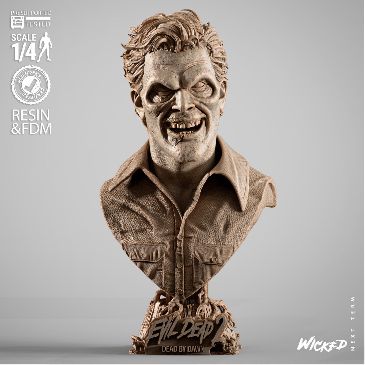 Ash Portrait Bust STL model for 3D printing