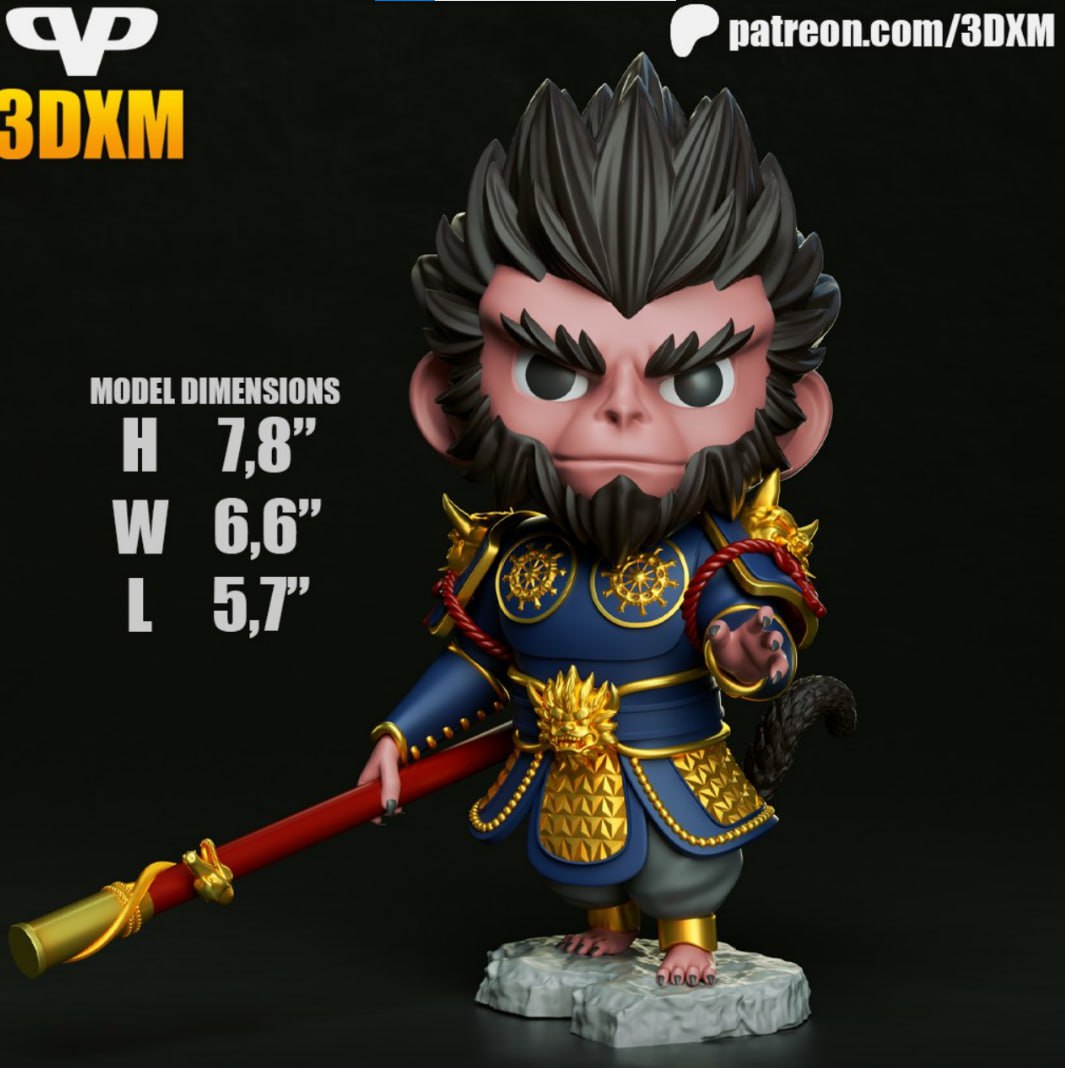 Wukong Chibi STL model for 3D printing