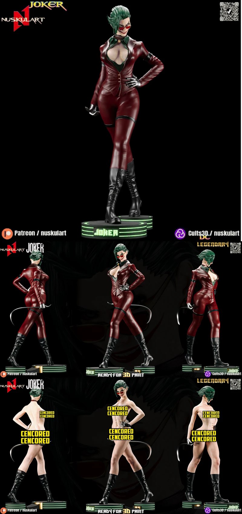 Genderbend Joker – Stylized Villain STL Figure for 3D Printing STL model for 3D printing