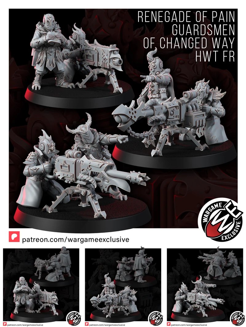Chaos Guardsman – Heavy Weapon Team STL Kit (Changed Way Edition) STL model for 3D printing