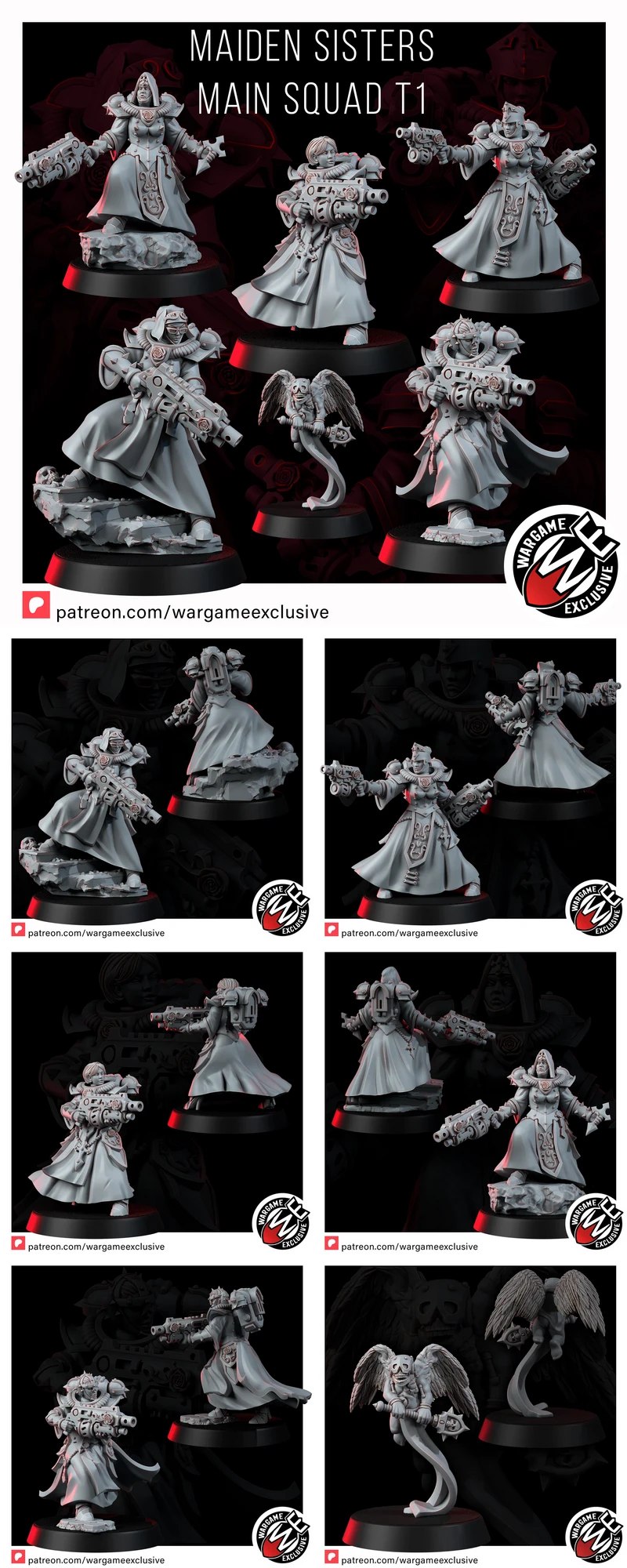 Maiden Sisters – Main Squad T1 (6 Units) STL Set for 3D Printing STL model for 3D printing
