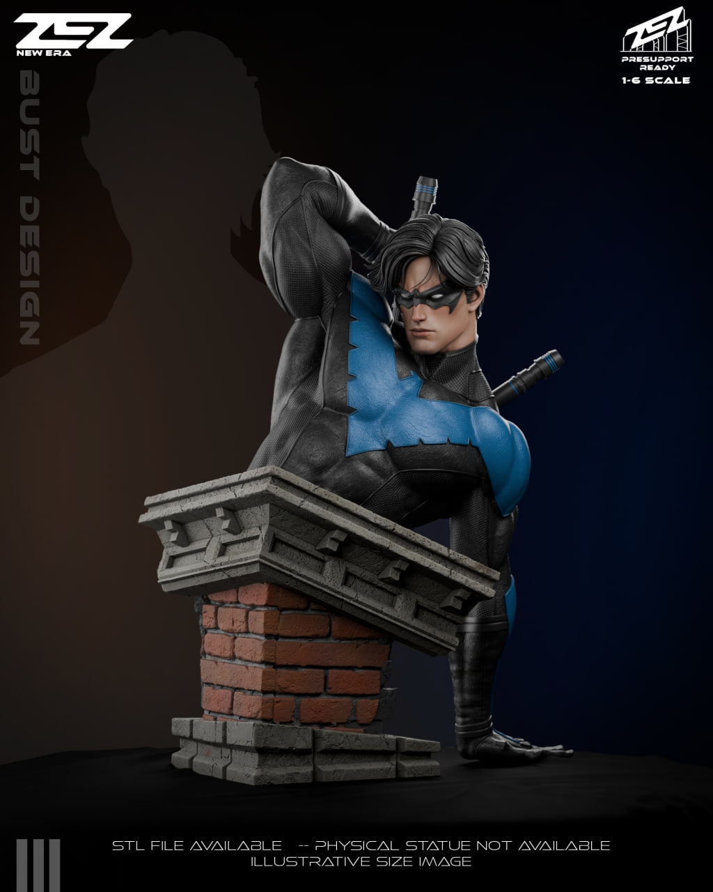 Nightwing – DC Comics Portrait Bust STL for 3D Printing STL model for 3D printing