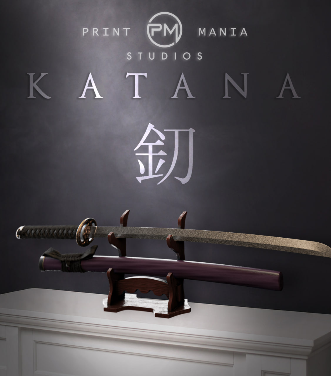 Katana Decorative Sword Model STL model for 3D printing