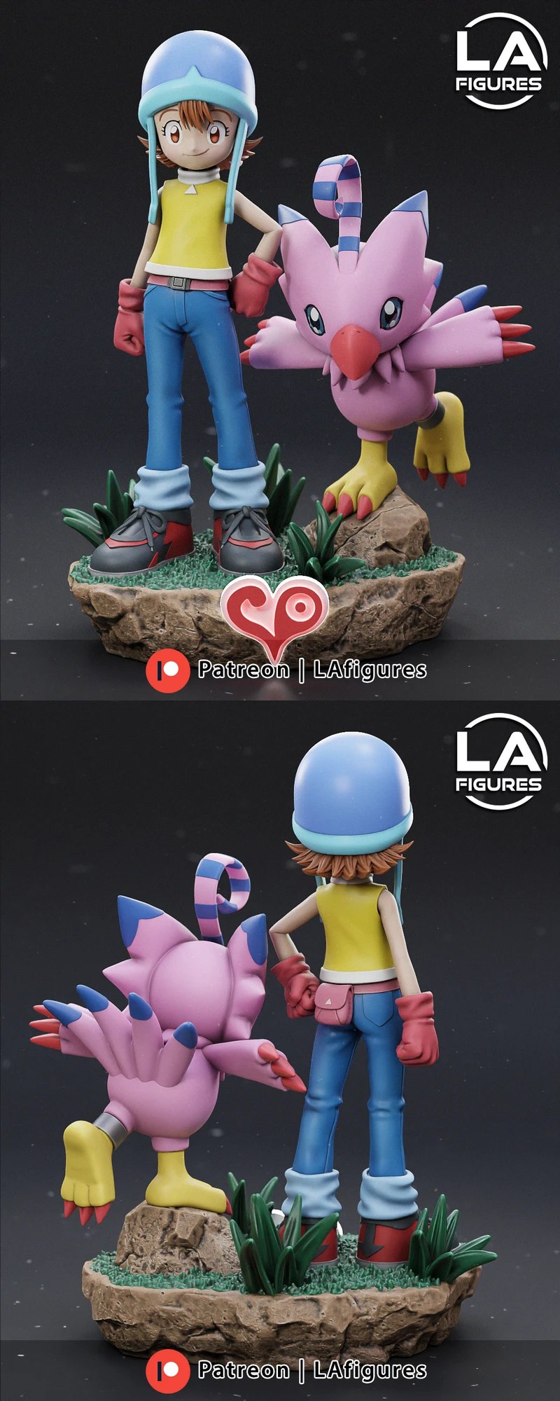 Sora and Biyomon – Digimon STL model for 3D printing