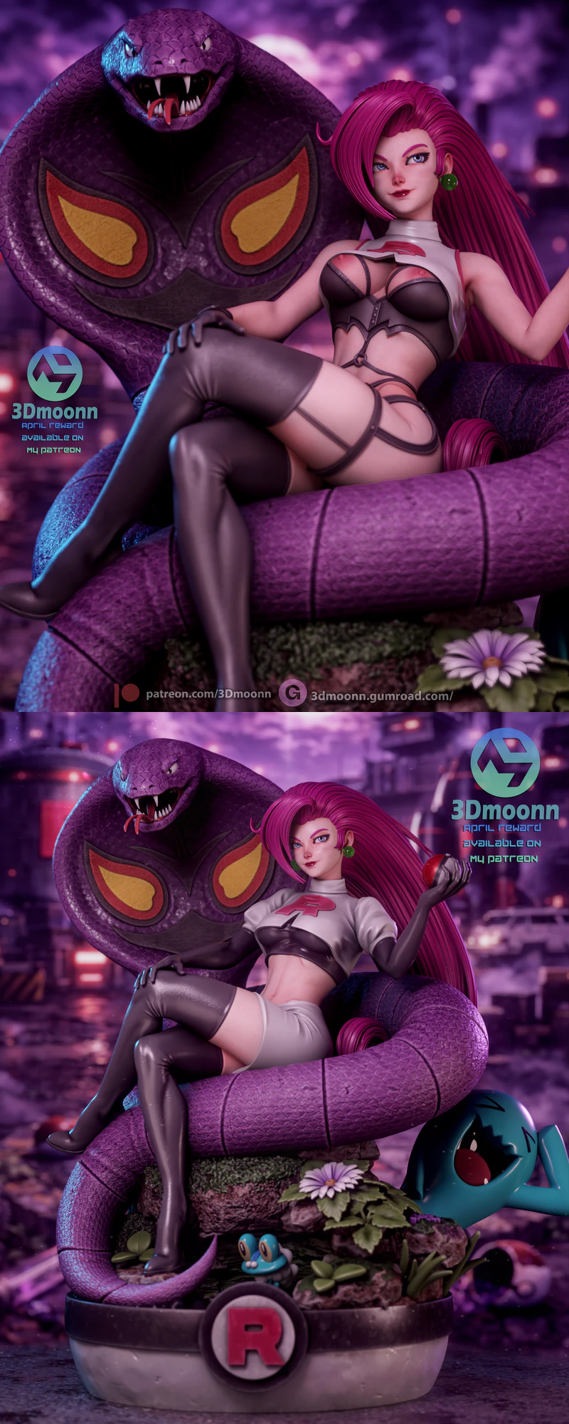 Jessie Rocket Team – Pokemon STL model for 3D printing