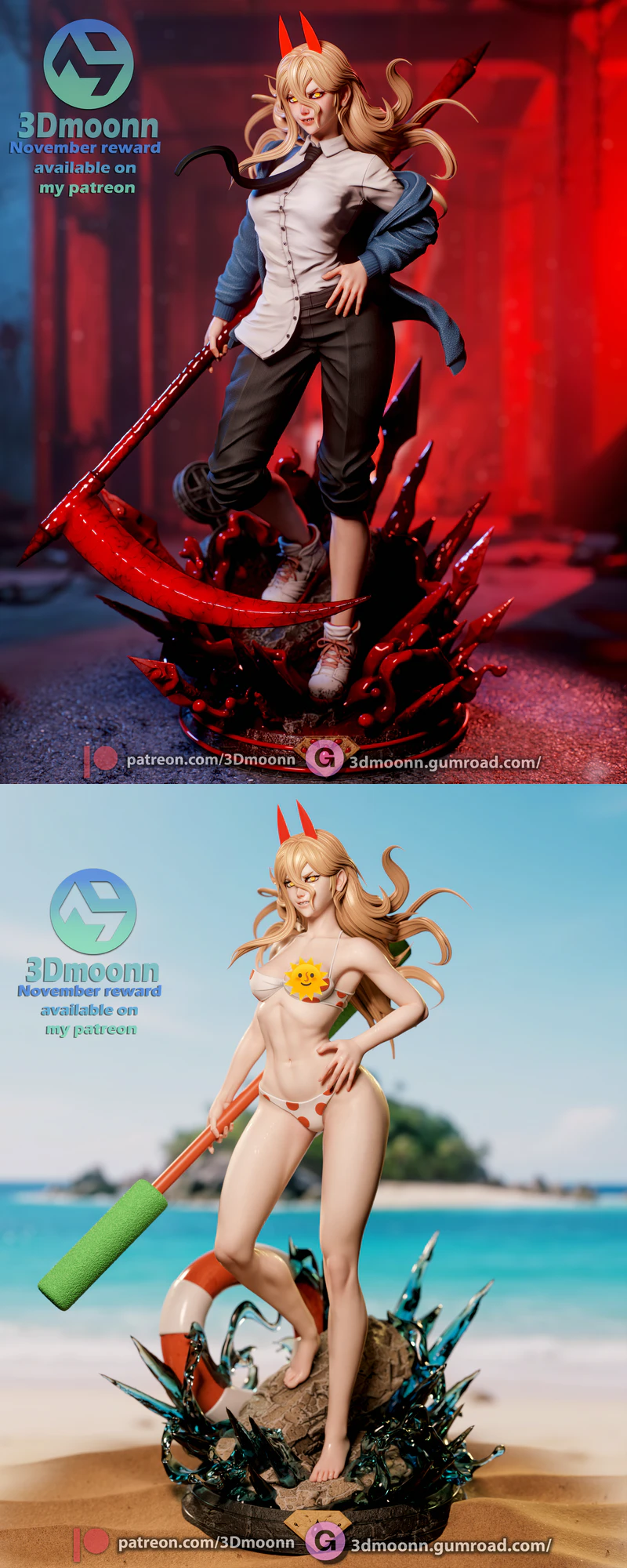 Power – Chainsaw Man STL Figure for 3D Printing STL model for 3D printing