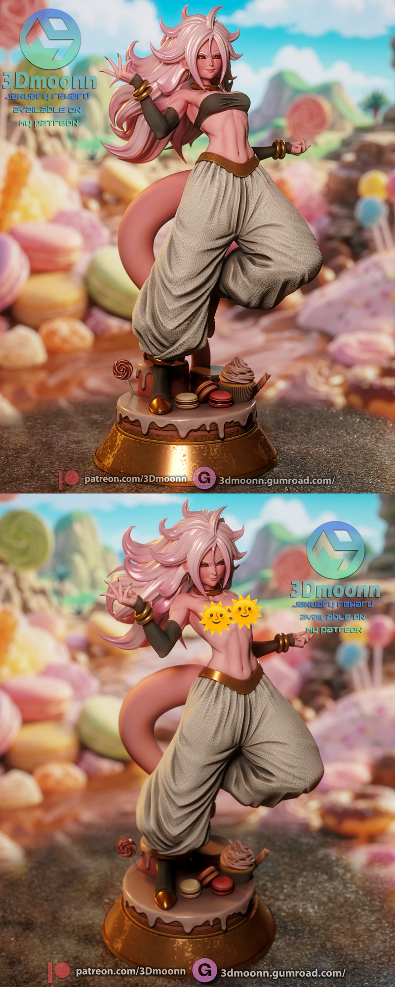 Android 21 Dragon Ball 3D Printable STL Figure STL model for 3D printing