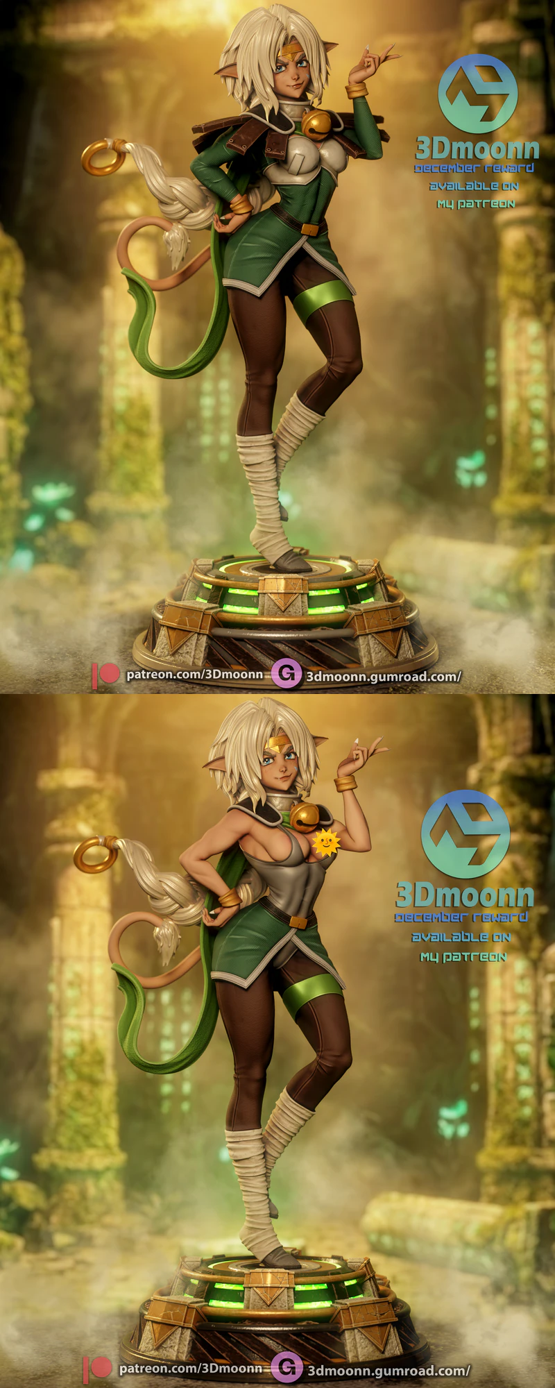 Outlaw Star – Aisha Clan-Clan 3D Printable Figure STL File STL model for 3D printing