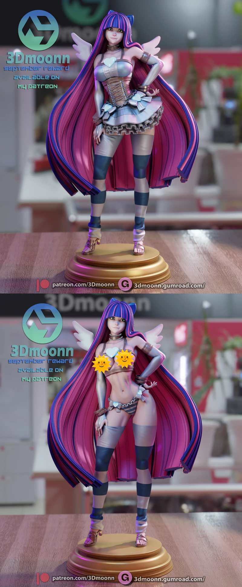 Panty & Stocking – Stocking 3D Printable STL Model for 3D Printing STL model for 3D printing