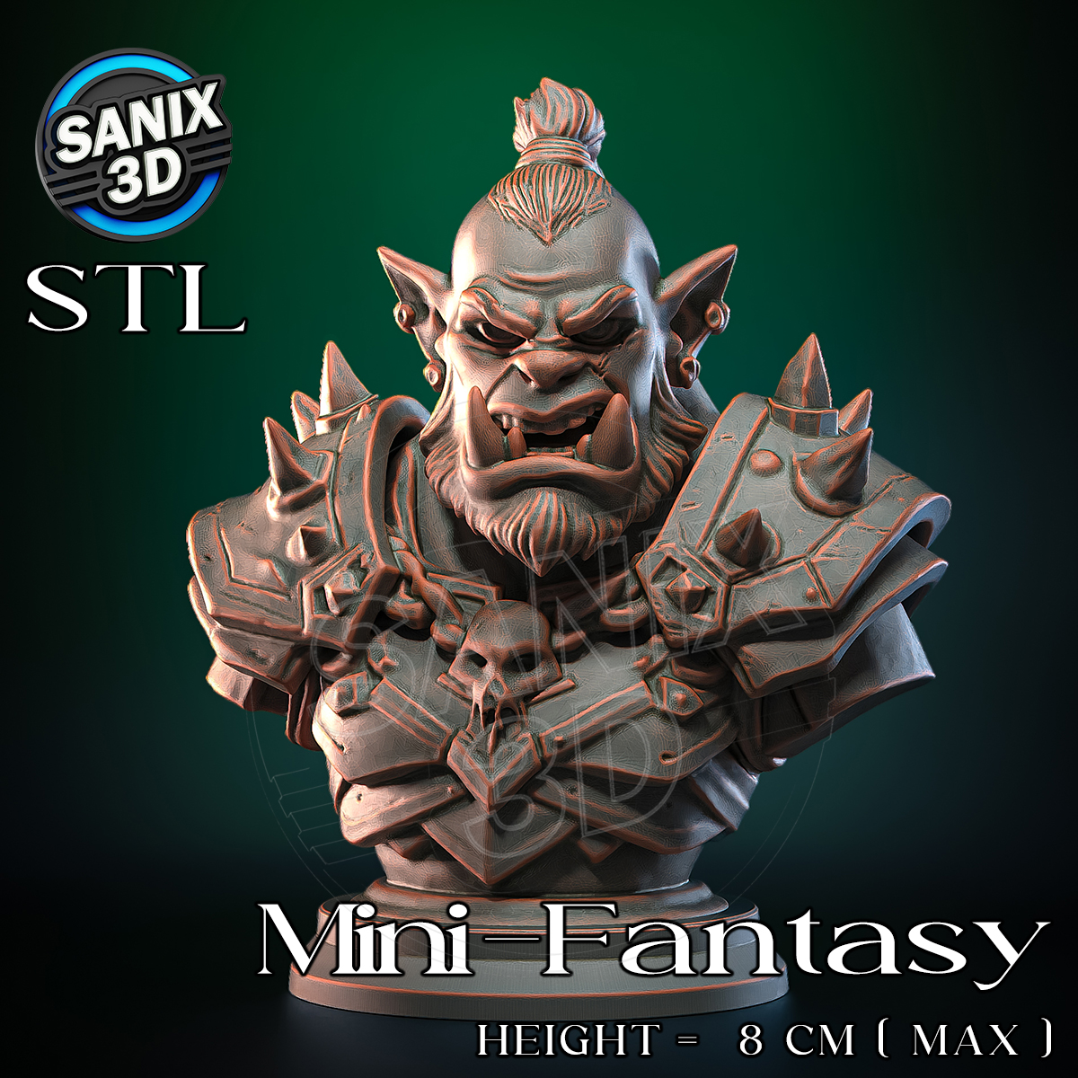 Orc Warlord STL model for 3D printing