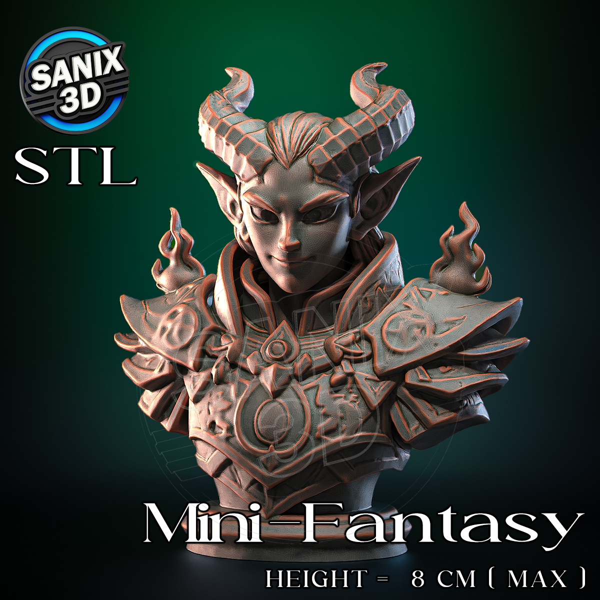 Fire Sorceress STL model for 3D printing