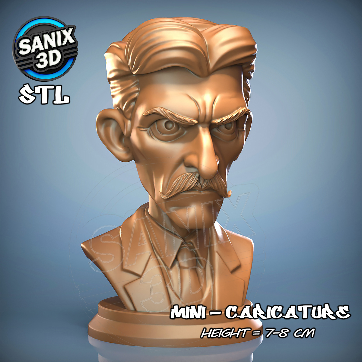 Nikola Tesla 3D Printable Bust STL File STL model for 3D printing