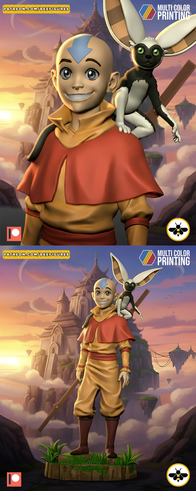 Aang and Momo – Avatar The Last Airbender STL model for 3D printing