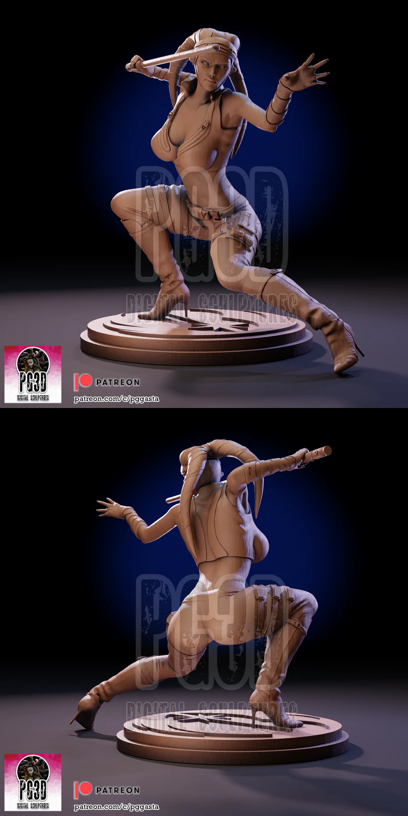 Aayla Secura Star Wars STL File for 3D Printing STL model for 3D printing