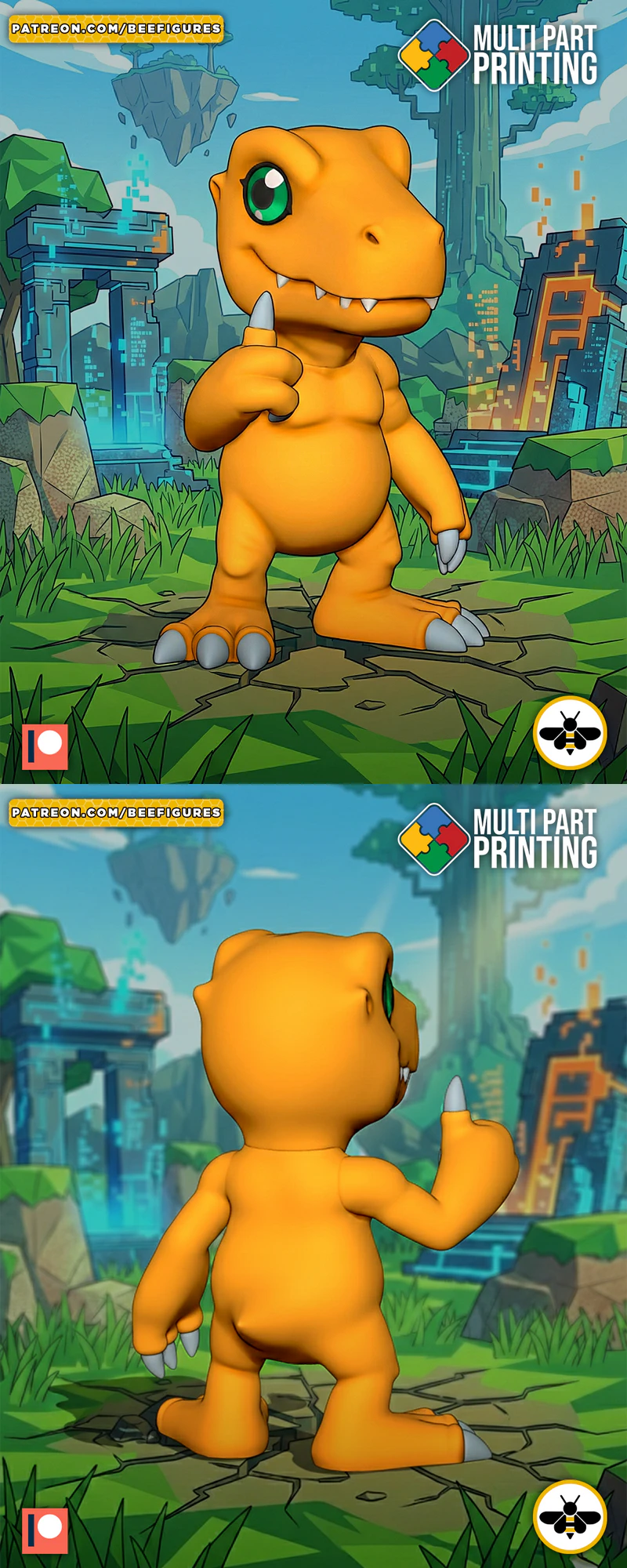 Agumon – Digimon 3D Printable Model STL model for 3D printing