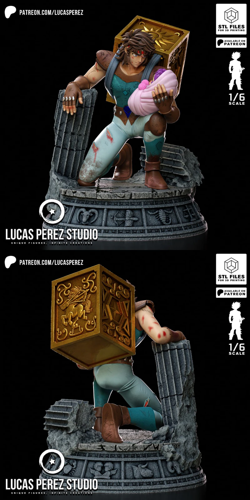Aioros of Sagittarius STL File for 3D Printing – Collectible Figure STL model for 3D printing