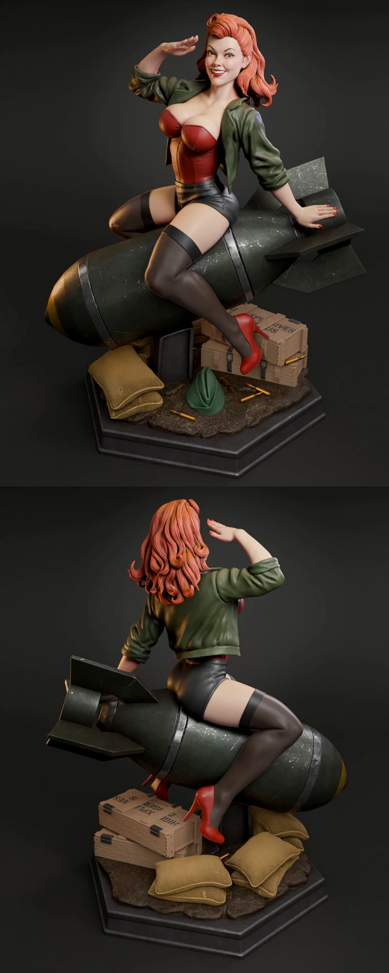 Air Force Bombshell Pin-up Series STL model for 3D printing