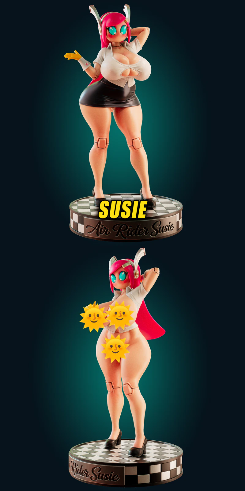 Air Rider Susie Robot Girl STL model for 3D printing