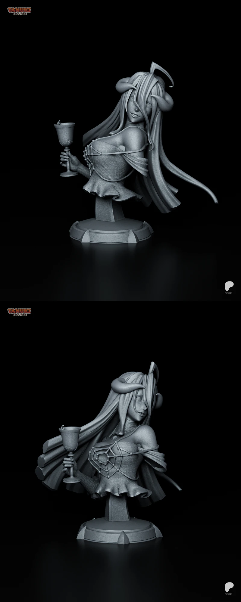 Albedo – Overlord Bust STL model for 3D printing