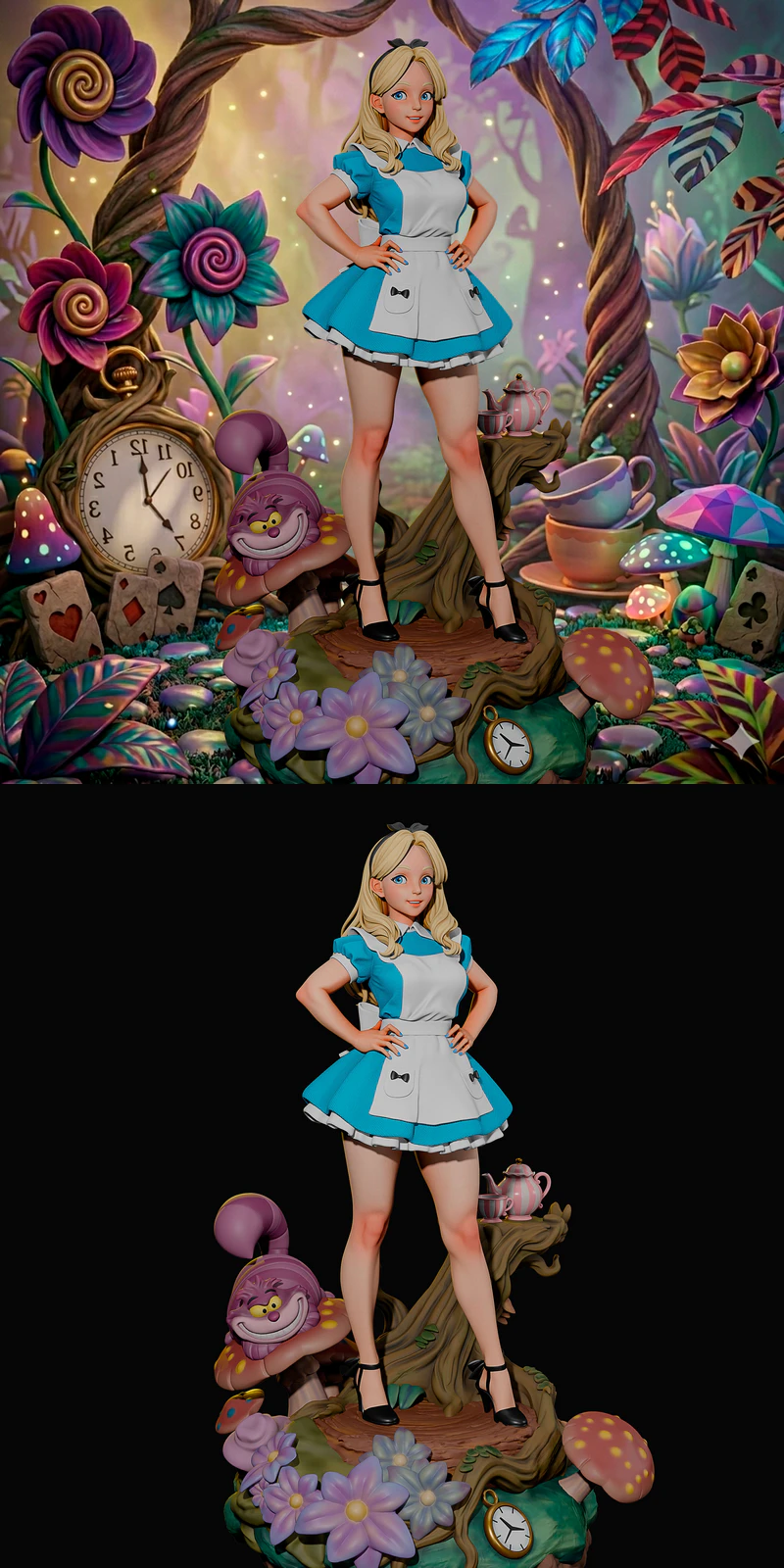 Alice in Wonderland STL model for 3D printing