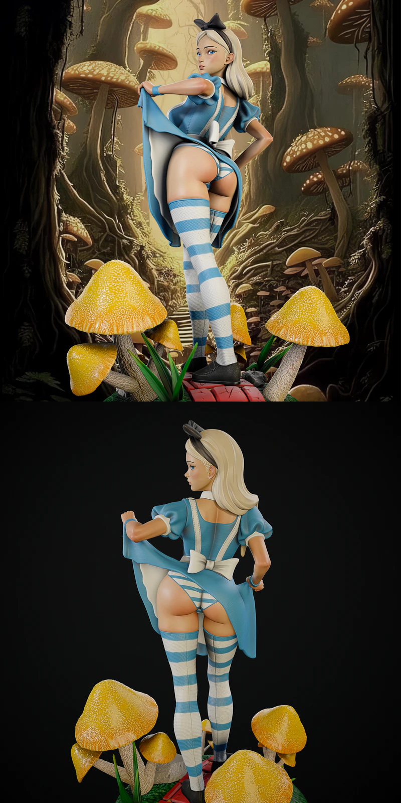 Alice in Wonderland STL model for 3D printing