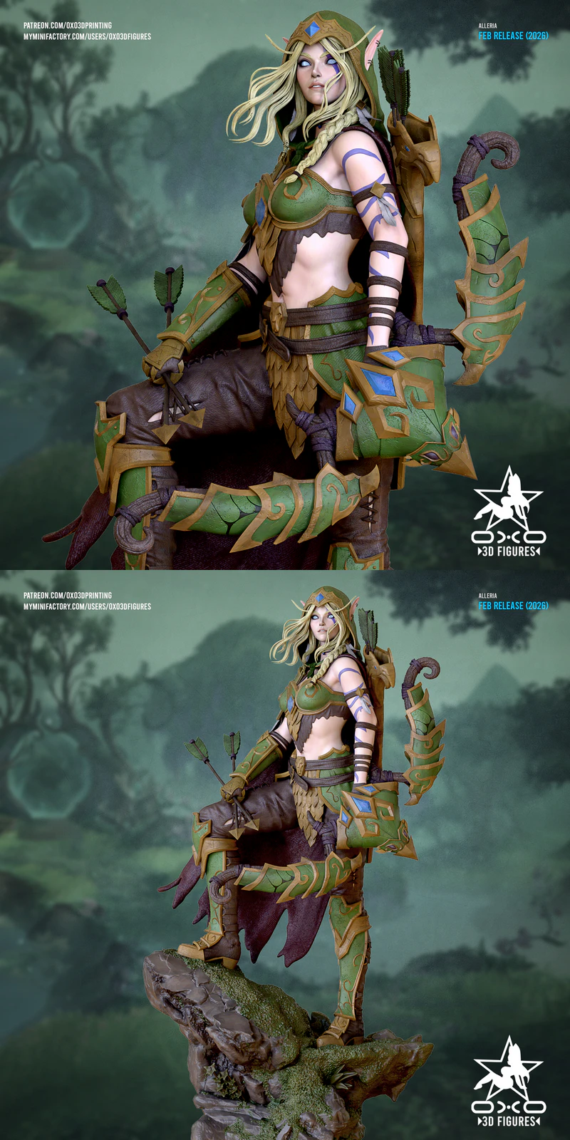 Alleria Windrunner Elf Archer STL 3D Printable Model STL model for 3D printing