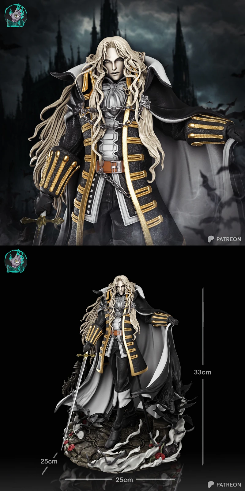 Alucard – Inspired by Gothic Legends STL model for 3D printing