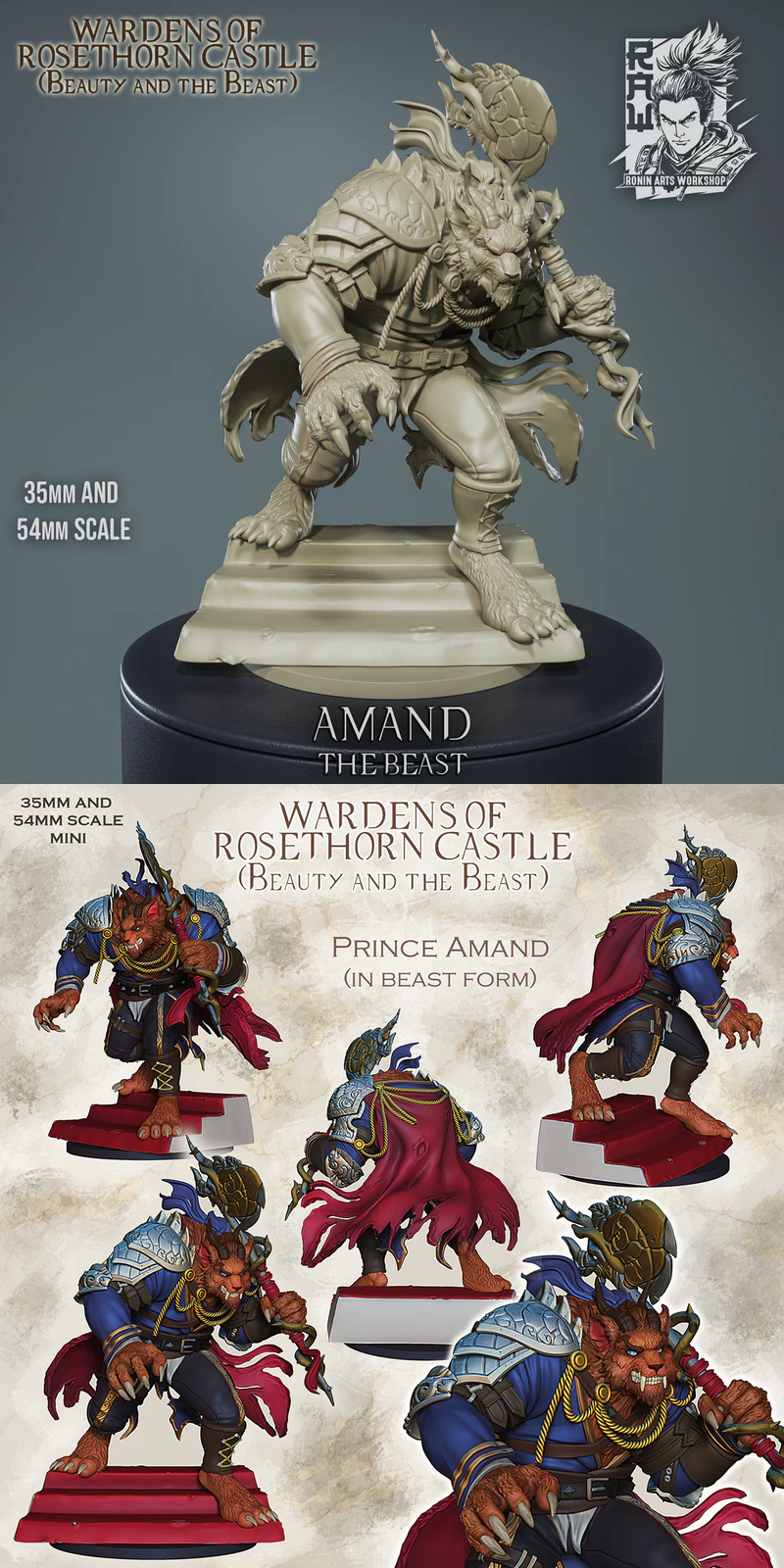 Amand The Beast 3D Printable Miniature STL File STL model for 3D printing