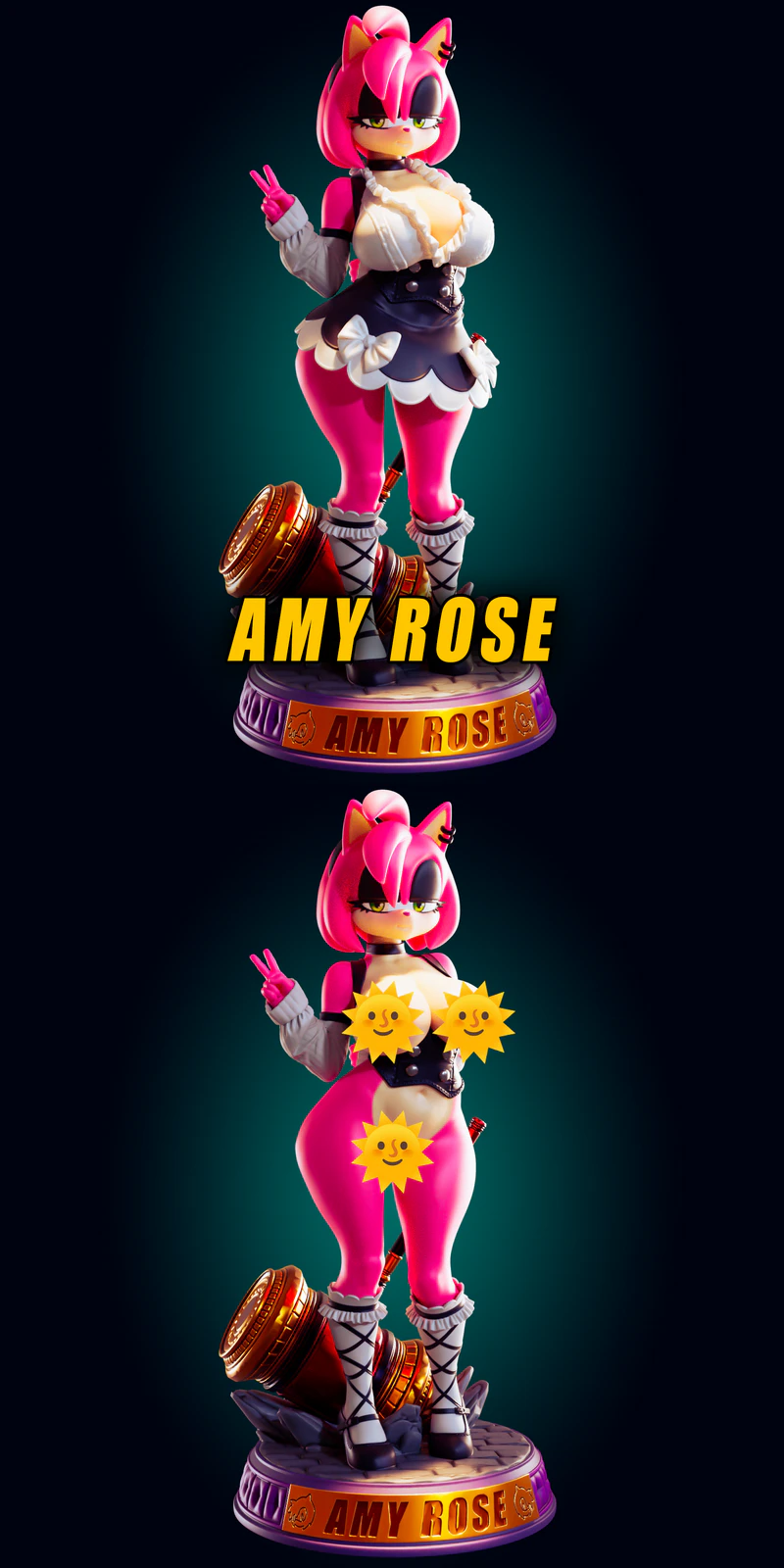 Amy Rose Goth Girl 3D Printable Miniature STL File STL model for 3D printing