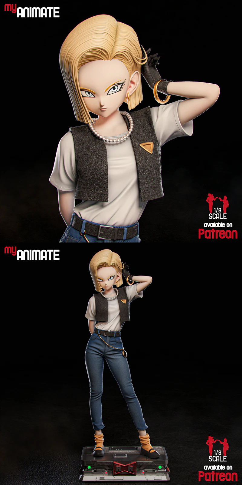 Android 18 3D Printable STL Figure STL model for 3D printing