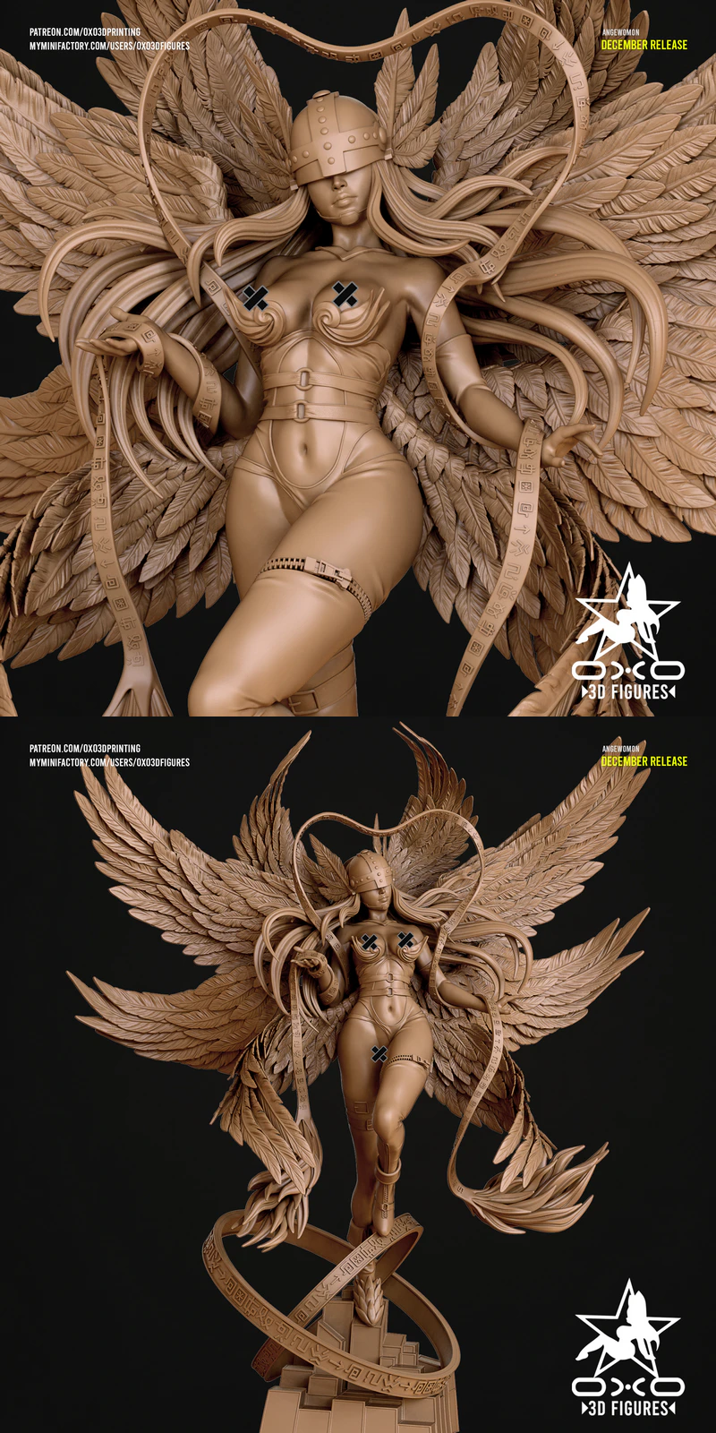 Angewomon Digimon Extra 3D Printable Figure STL File STL model for 3D printing
