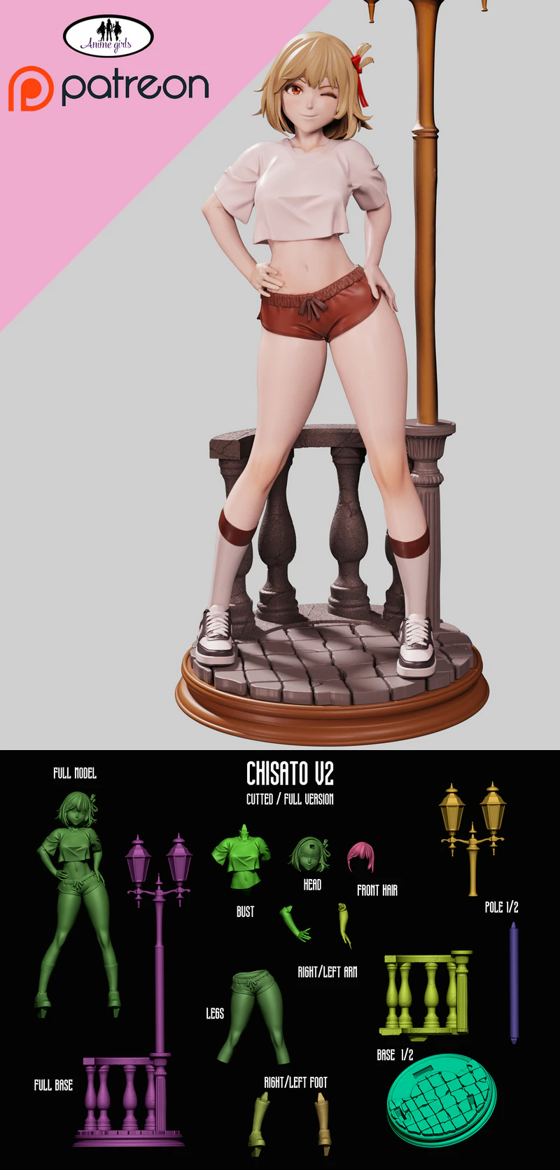 Chisato STL model for 3D printing