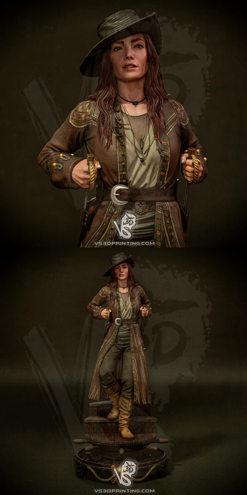 Anne Bonny – Black Sails Figure STL for 3D Printing STL model for 3D printing