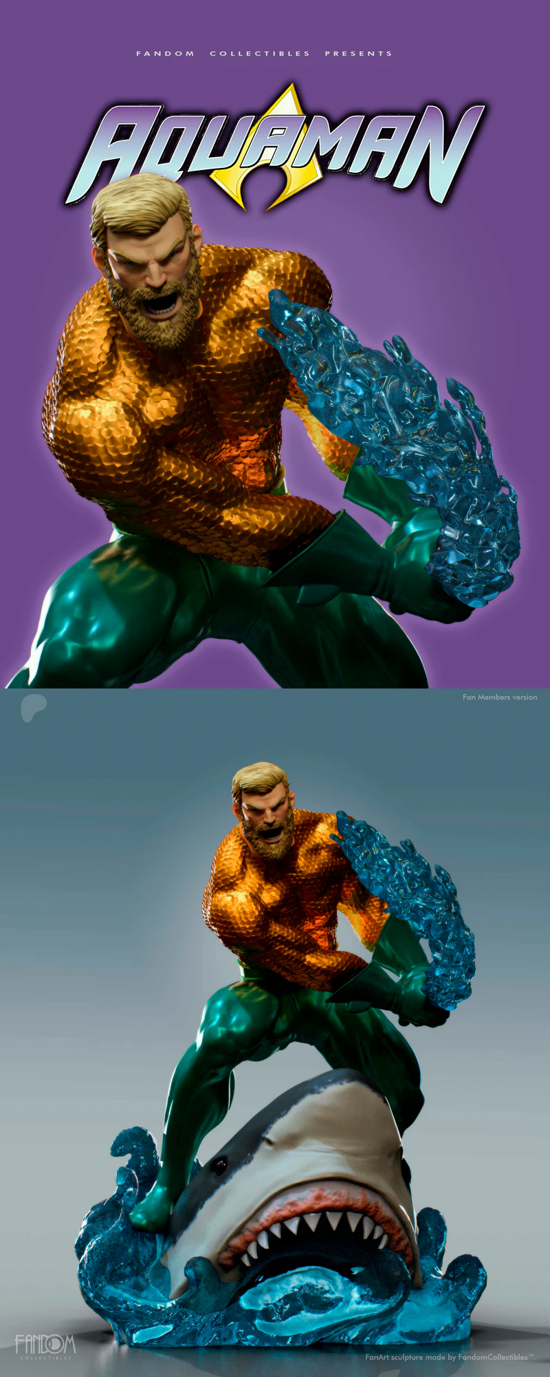 Aquaman STL File for 3D Printer Figure STL model for 3D printing