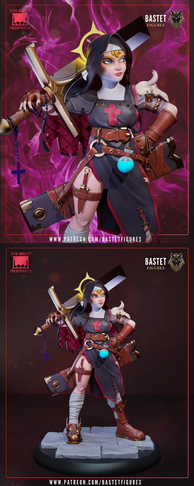 Assassin Nun STL model for 3D printing
