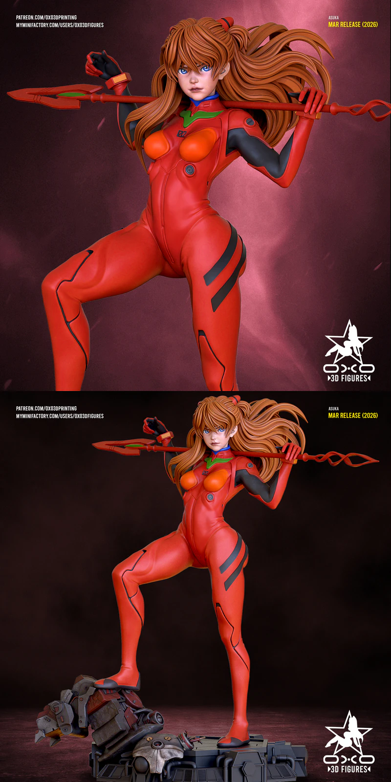 Asuka Langley Soryu STL model for 3D printing